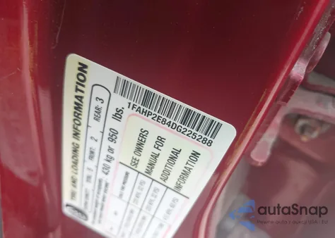 2013 Ford Taurus Sel из США, поврежденный, VIN 1FAHP2E84DG225288